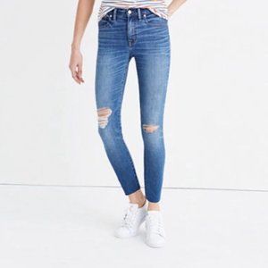 Madewell 9" High Riser Skinny Skinny Crop 28 Distressed Busted Knees
